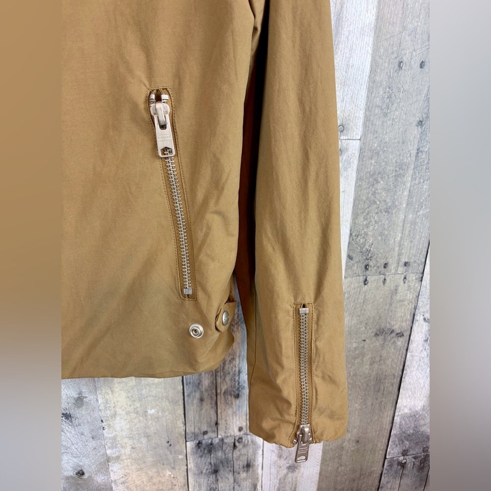 AllSaints Atik Cotton Blend Jacket in Sand Size Small. - Picture 4 of 14